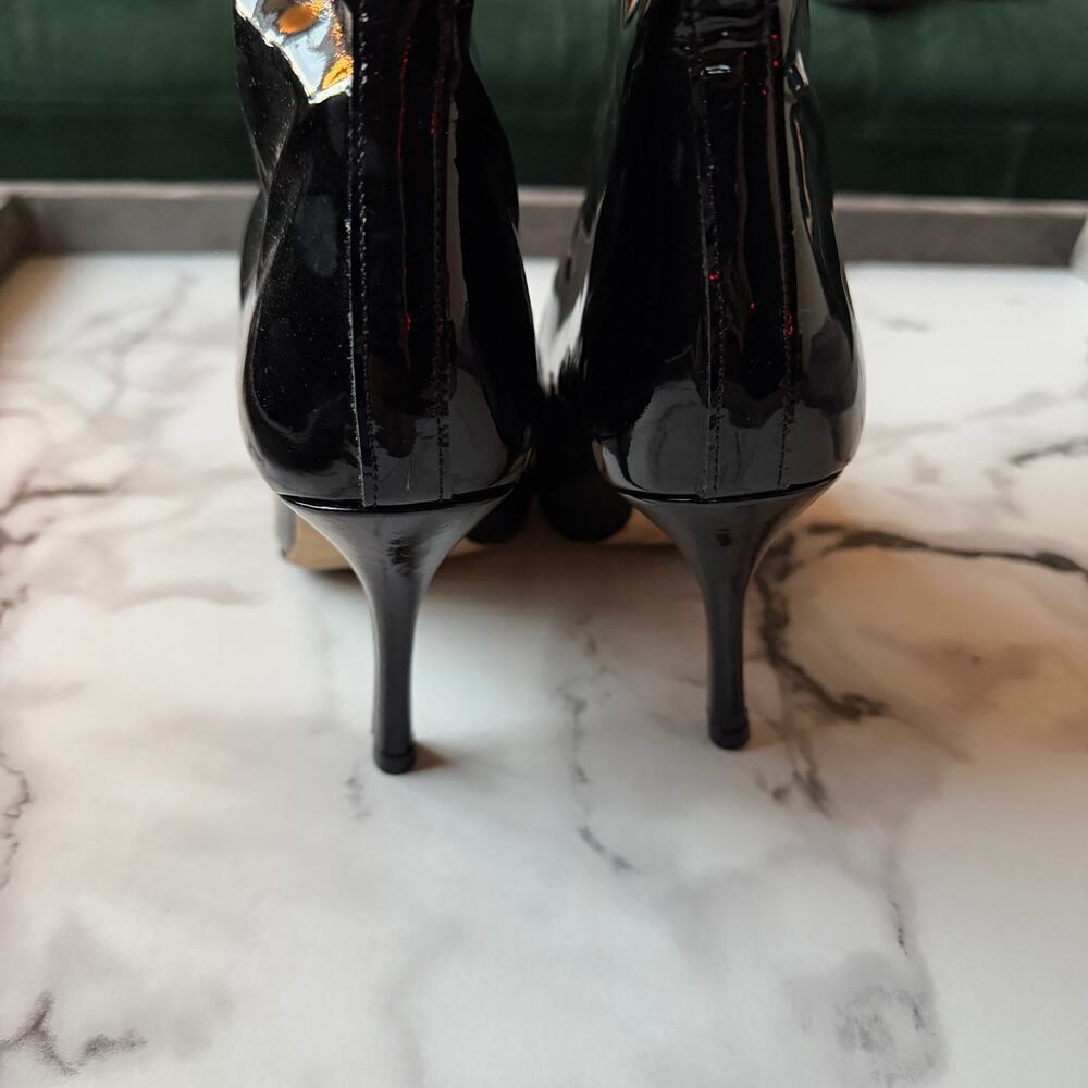 Larroudé Kate Black Patent Leather Knee High Boots Size 8 - Picture 8 of 9